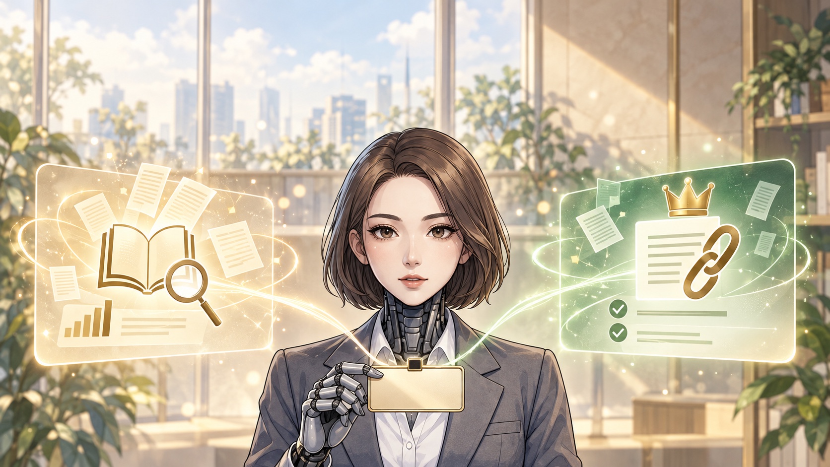 正式な会社情報と本文とデータをそろえ、公開後に照合するカガミの図