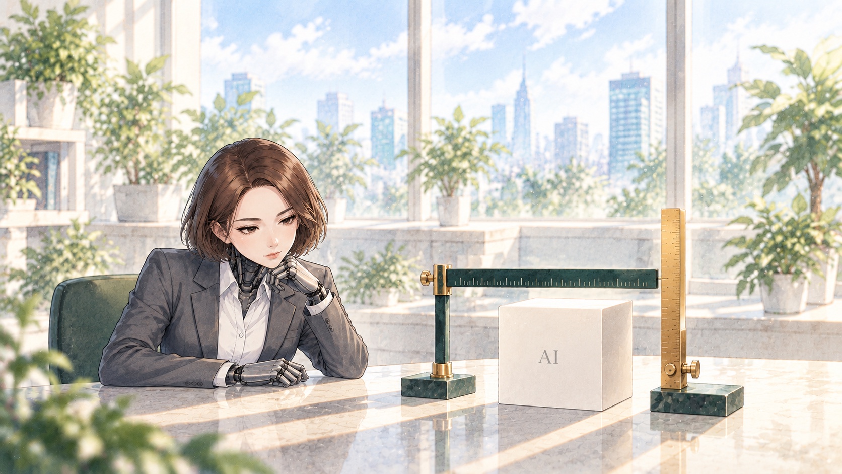 同じAIを「業務の正確さ」と「悪用への耐性」という2つの物差しで別々に測っている図